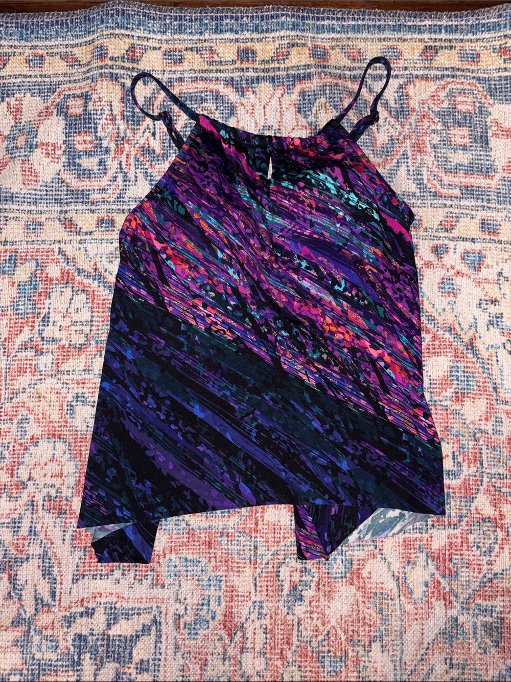Miraclesuit Mood Ring Peephole Tankini Top SZ 8 EUC - Picture 2 of 5